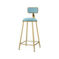 Nordic Armless Backrest Counter Stool Iron KitchenBar Stool with Cushion and Pedal