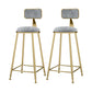 Nordic Armless Backrest Counter Stool Iron KitchenBar Stool with Cushion and Pedal
