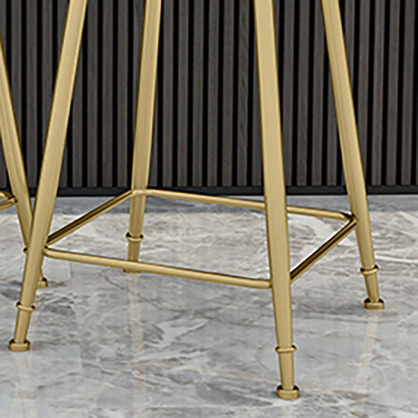 Nordic Armless Backrest Counter Stool Iron KitchenBar Stool with Cushion and Pedal