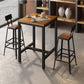 Industrial Indoor Bar & Counter Stool Square Footrest Backrest Black Metal Counter Stool