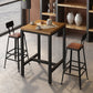 Industrial Indoor Bar & Counter Stool Square Footrest Backrest Black Metal Counter Stool