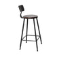 Industrial Backrest Armless Counter Stool Iron Cafe Bar Stool with Seat and Pedal