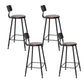 Industrial Backrest Armless Counter Stool Iron Cafe Bar Stool with Seat and Pedal