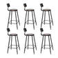 Industrial Backrest Armless Counter Stool Iron Cafe Bar Stool with Seat and Pedal