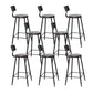Industrial Backrest Armless Counter Stool Iron Cafe Bar Stool with Seat and Pedal