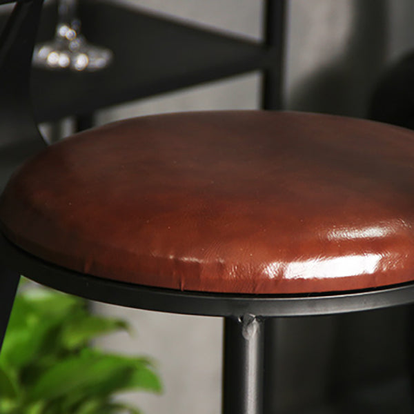 Industrial Backrest Armless Counter Stool Iron Cafe Bar Stool with Seat and Pedal