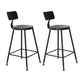 Industrial Backrest Armless Counter Stool Iron Cafe Bar Stool with Seat and Pedal