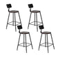 Industrial Backrest Armless Counter Stool Iron Cafe Bar Stool with Seat and Pedal