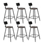 Industrial Backrest Armless Counter Stool Iron Cafe Bar Stool with Seat and Pedal