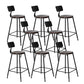 Industrial Backrest Armless Counter Stool Iron Cafe Bar Stool with Seat and Pedal
