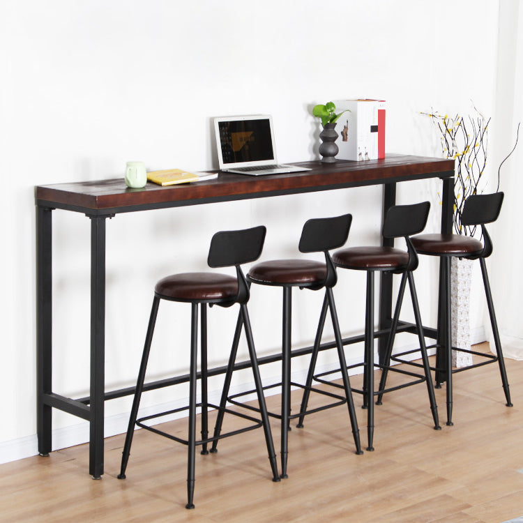 Industrial Backrest Armless Counter Stool Iron Cafe Bar Stool with Seat and Pedal