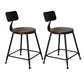 Industrial Backrest Armless Counter Stool Iron Cafe Bar Stool with Seat and Pedal