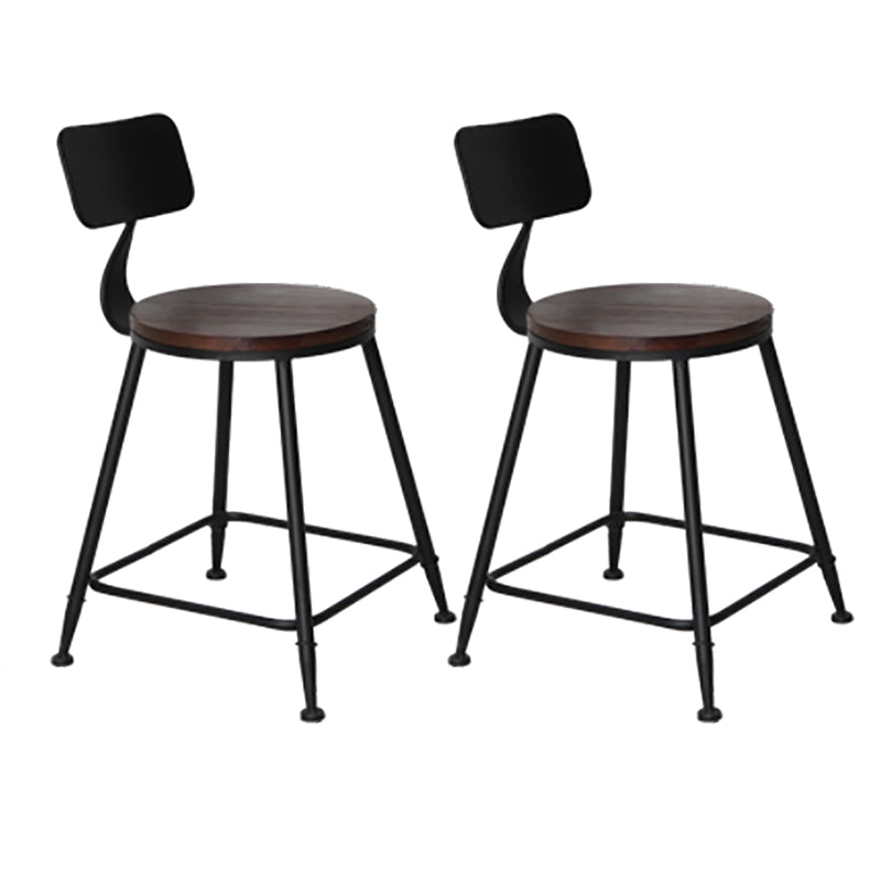 Industrial Backrest Armless Counter Stool Iron Cafe Bar Stool with Seat and Pedal