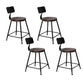 Industrial Backrest Armless Counter Stool Iron Cafe Bar Stool with Seat and Pedal