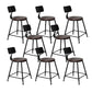 Industrial Backrest Armless Counter Stool Iron Cafe Bar Stool with Seat and Pedal