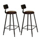 Industrial Backrest Armless Counter Stool Iron Cafe Bar Stool with Seat and Pedal