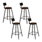 Industrial Backrest Armless Counter Stool Iron Cafe Bar Stool with Seat and Pedal