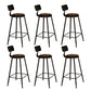 Industrial Backrest Armless Counter Stool Iron Cafe Bar Stool with Seat and Pedal