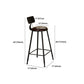 Industrial Backrest Armless Counter Stool Iron Cafe Bar Stool with Seat and Pedal