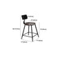 Industrial Backrest Armless Counter Stool Iron Cafe Bar Stool with Seat and Pedal