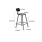 Industrial Backrest Armless Counter Stool Iron Cafe Bar Stool with Seat and Pedal