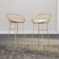 Glam Bucket Upholstered Bar Stools Footrest Low Back Bar and Counter Stool