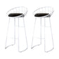 Glam Bucket Upholstered Bar Stools Footrest Low Back Bar and Counter Stool