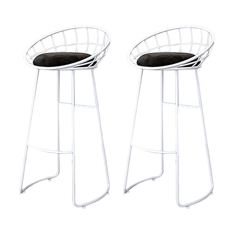 Glam Bucket Upholstered Bar Stools Footrest Low Back Bar and Counter Stool
