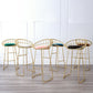 Glam Bucket Upholstered Bar Stools Footrest Low Back Bar and Counter Stool
