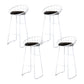 Glam Bucket Upholstered Bar Stools Footrest Low Back Bar and Counter Stool