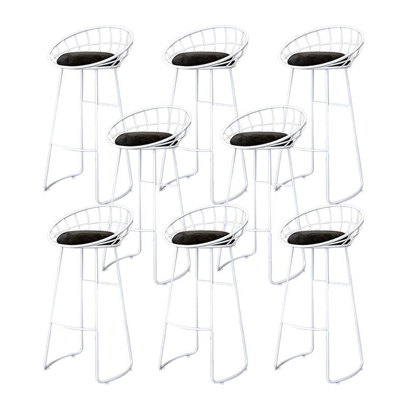 Glam Bucket Upholstered Bar Stools Footrest Low Back Bar and Counter Stool