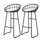 Glam Bucket Upholstered Bar Stools Footrest Low Back Bar and Counter Stool