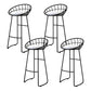 Glam Bucket Upholstered Bar Stools Footrest Low Back Bar and Counter Stool
