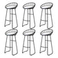 Glam Bucket Upholstered Bar Stools Footrest Low Back Bar and Counter Stool