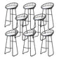 Glam Bucket Upholstered Bar Stools Footrest Low Back Bar and Counter Stool