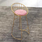 Glam Bucket Upholstered Bar Stools Footrest Low Back Bar and Counter Stool