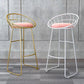 Glam Bucket Upholstered Bar Stools Footrest Low Back Bar and Counter Stool