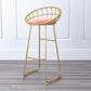 Glam Bucket Upholstered Bar Stools Footrest Low Back Bar and Counter Stool