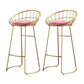 Glam Bucket Upholstered Bar Stools Footrest Low Back Bar and Counter Stool