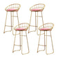 Glam Bucket Upholstered Bar Stools Footrest Low Back Bar and Counter Stool