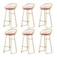 Glam Bucket Upholstered Bar Stools Footrest Low Back Bar and Counter Stool
