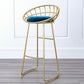 Glam Bucket Upholstered Bar Stools Footrest Low Back Bar and Counter Stool