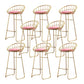 Glam Bucket Upholstered Bar Stools Footrest Low Back Bar and Counter Stool