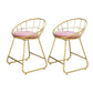 Glam Bucket Upholstered Bar Stools Footrest Low Back Bar and Counter Stool