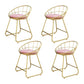 Glam Bucket Upholstered Bar Stools Footrest Low Back Bar and Counter Stool