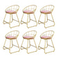 Glam Bucket Upholstered Bar Stools Footrest Low Back Bar and Counter Stool