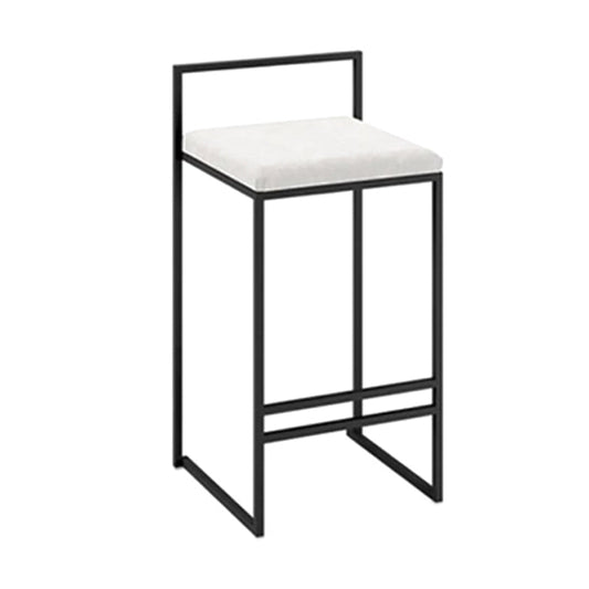 Indoor Modern Upholstered Counter Height Stool Footrest Low Back Bar Stool White 1 Piece