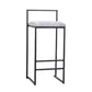 Indoor Modern Upholstered Counter Height Stool Footrest Low Back Bar Stool