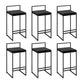 Indoor Modern Upholstered Counter Height Stool Footrest Low Back Bar Stool