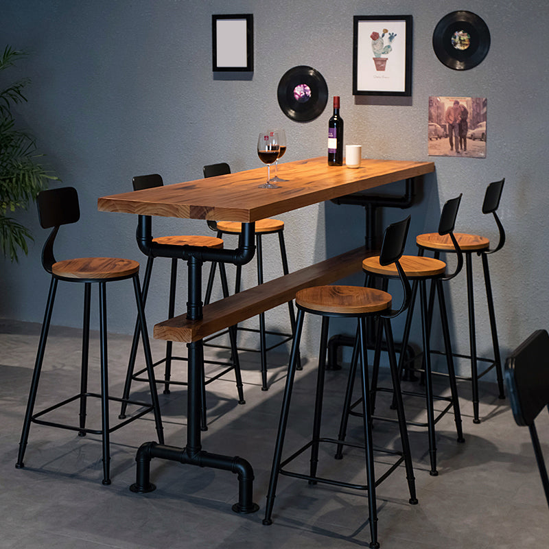 Industrial Style Backrest Counter Stool Iron Cafe Bar Stool with Seat and Pedal Clearhalo 'Bar Furniture' 'Bar Stools' 'bar_stools' 'furn' 'furn_bar_stools' 'Furniture' 'Kitchen & Dining Furniture' 6094963